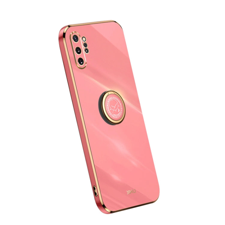 XINLI Straight Edge Electroplate TPU Phone Case with Ring, For Samsung Galaxy A54 5G, For vivo X90 Pro+, For Samsung Galaxy Note10+ For Samsung Galaxy Note10+ Hawthorn Red