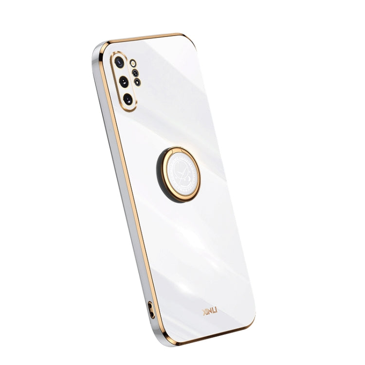 XINLI Straight Edge Electroplate TPU Phone Case with Ring, For Samsung Galaxy A54 5G, For vivo X90 Pro+, For Samsung Galaxy Note10+ For Samsung Galaxy Note10+ White