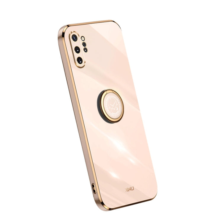 XINLI Straight Edge Electroplate TPU Phone Case with Ring, For Samsung Galaxy A54 5G, For vivo X90 Pro+, For Samsung Galaxy Note10+ For Samsung Galaxy Note10+ Pink