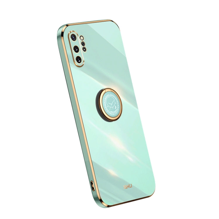 XINLI Straight Edge Electroplate TPU Phone Case with Ring, For Samsung Galaxy A54 5G, For vivo X90 Pro+, For Samsung Galaxy Note10+ For Samsung Galaxy Note10+ Mint Green