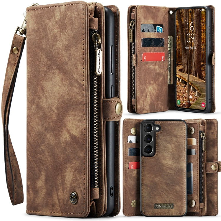 CaseMe 008 Detachable Multifunctional Leather Phone Case, For Samsung Galaxy S23 5G, For Samsung Galaxy S23+ 5G, For Samsung Galaxy S23 Ultra 5G For Samsung Galaxy S23 5G Brown