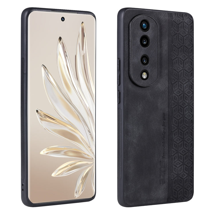 AZNS 3D Embossed Skin Feel Phone Case – Leather, TPU, For Honor 80 Pro, For Honor 80