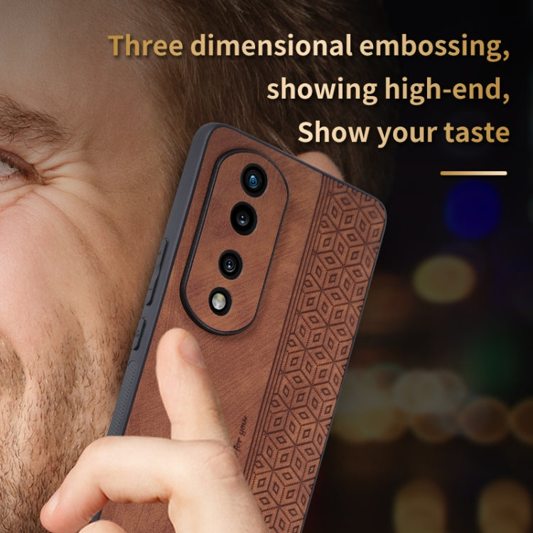 AZNS 3D Embossed Skin Feel Phone Case – Leather, TPU, For Honor 80 Pro, For Honor 80