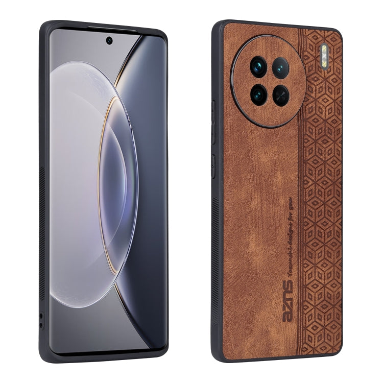 AZNS 3D Embossed Skin Feel Phone Case, For vivo X90, For vivo X90 Pro, For Samsung Galaxy A14 5G, For Samsung Galaxy S23 5G For vivo X90 Brown