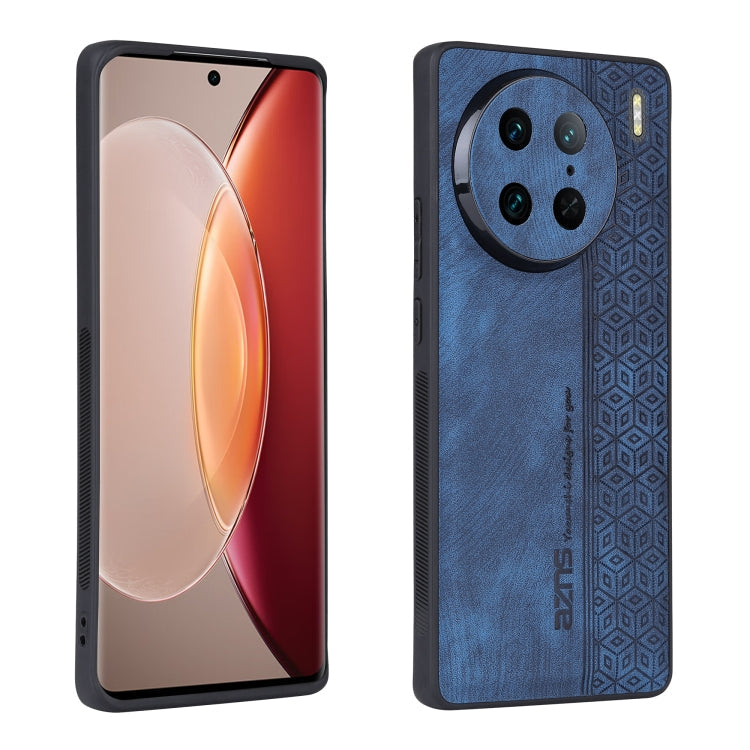 AZNS 3D Embossed Skin Feel Phone Case – Leather, TPU, For vivo X90, For vivo X90 Pro, For Samsung Galaxy A14 5G, For Samsung Galaxy S23 5G For vivo X90 Pro Sapphire Blue