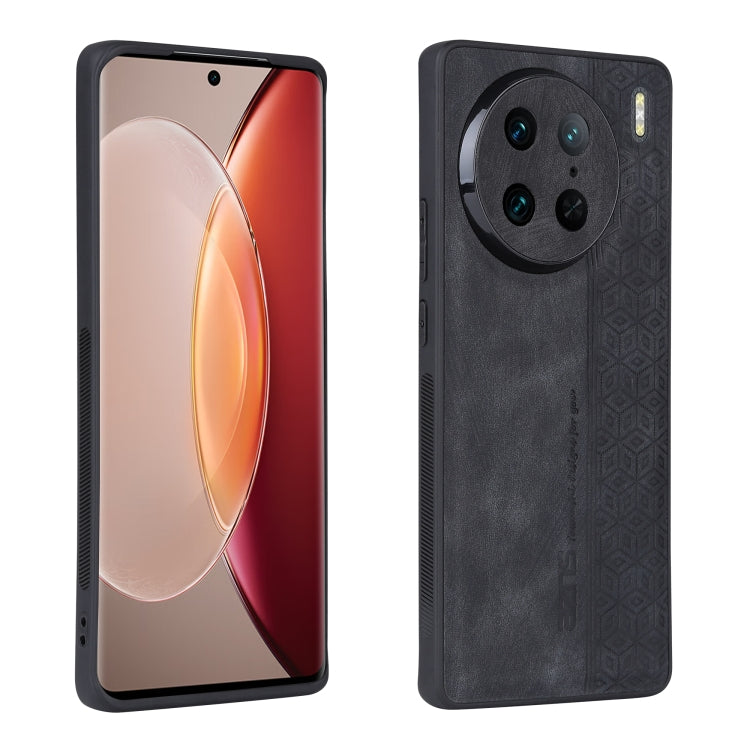 AZNS 3D Embossed Skin Feel Phone Case – Leather, TPU, For vivo X90, For vivo X90 Pro, For Samsung Galaxy A14 5G, For Samsung Galaxy S23 5G For vivo X90 Pro Black
