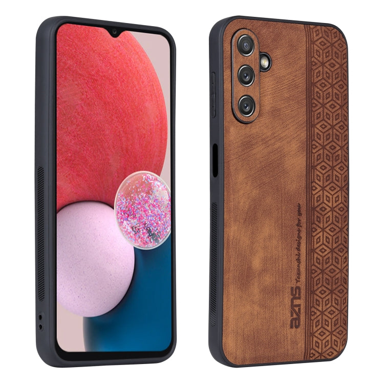 AZNS 3D Embossed Skin Feel Phone Case – Leather, TPU, For vivo X90, For vivo X90 Pro, For Samsung Galaxy A14 5G, For Samsung Galaxy S23 5G For Samsung Galaxy A14 5G Brown