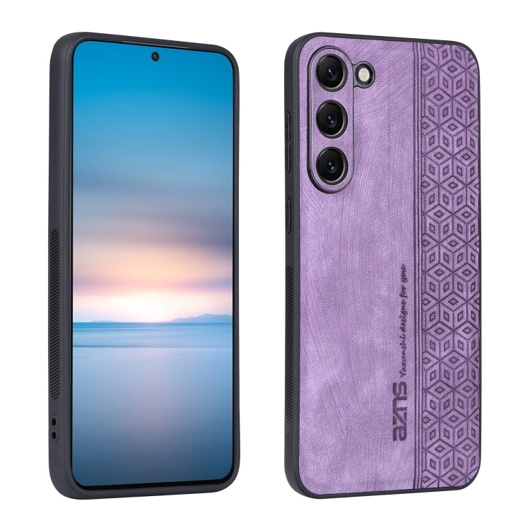 AZNS 3D Embossed Skin Feel Phone Case – Leather, TPU, For vivo X90, For vivo X90 Pro, For Samsung Galaxy A14 5G, For Samsung Galaxy S23 5G For Samsung Galaxy S23 5G Purple