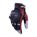 One Pair Genuine Leather Motorcycle Gloves with Carbon Fiber Hard Knuckle Touch Screen, XL, XXL XL