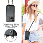 JEEHOOD C22 Series Zipper Wallet Leather Phone Case with Dual Lanyard – Wear-resistant, Lanyard, Card Slot, For iPhone 13, For iPhone 13 Pro, For iPhone 13 Pro Max, For iPhone 12