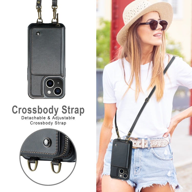 JEEHOOD C22 Series Zipper Wallet Leather Phone Case with Dual Lanyard – Wear-resistant, Lanyard, Card Slot, For iPhone 13, For iPhone 13 Pro, For iPhone 13 Pro Max, For iPhone 12
