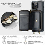 JEEHOOD C22 Series Zipper Wallet Leather Phone Case with Dual Lanyard, For iPhone 12 Pro Max, For iPhone 11, For iPhone 11 Pro, For iPhone 11 Pro Max