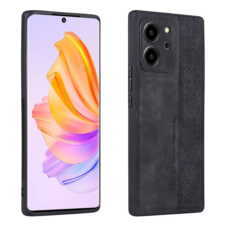AZNS 3D Embossed Skin Feel Phone Case – Leather, TPU, For OPPO Reno9 / Reno9 Pro, For Honor 80 SE, For Xiaomi 13 Pro For Honor 80 SE Black