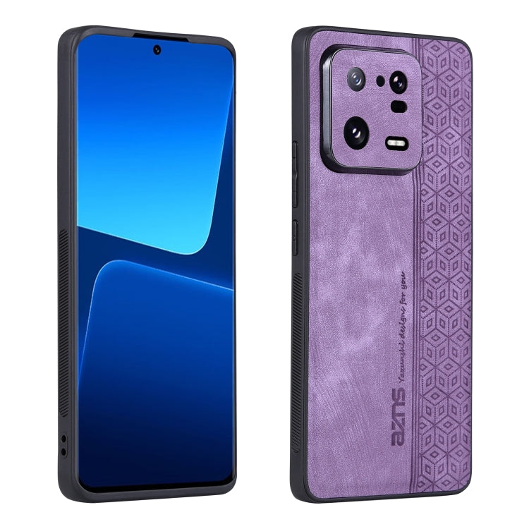 AZNS 3D Embossed Skin Feel Phone Case – Leather, TPU, For OPPO Reno9 / Reno9 Pro, For Honor 80 SE, For Xiaomi 13 Pro For Xiaomi 13 Pro Purple