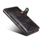Denior Oil Wax Cowhide Magnetic Button Leather Phone Case, For Samsung Galaxy S23 5G, For Samsung Galaxy S23+ 5G, For Samsung Galaxy S23 Ultra 5G