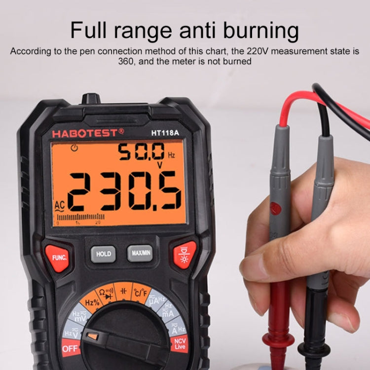 HABOTEST HT118A Handheld Double Backlight High-precision Automatic Digital Multimeter, HT118A – Durable Build, Easy to Use