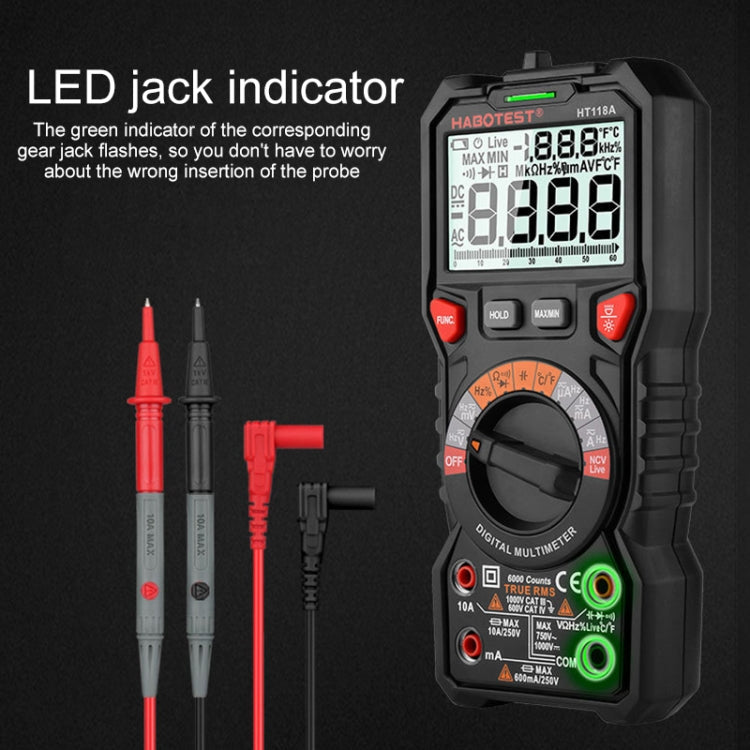 HABOTEST HT118A Handheld Double Backlight High-precision Automatic Digital Multimeter, HT118A – Durable Build, Easy to Use