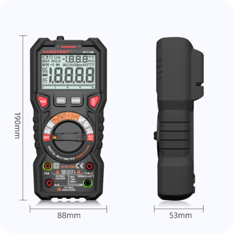 HABOTEST HT118E Handheld High-precision Full Gear Fire Prevention Digital Multimeter, HT118E