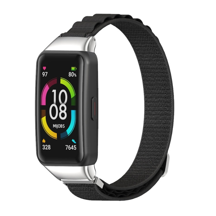 Watch Band – NFC, Braided Nylon (Huawei Band 7) #2 For Huawei Band 7 7 NFC Black Silver
