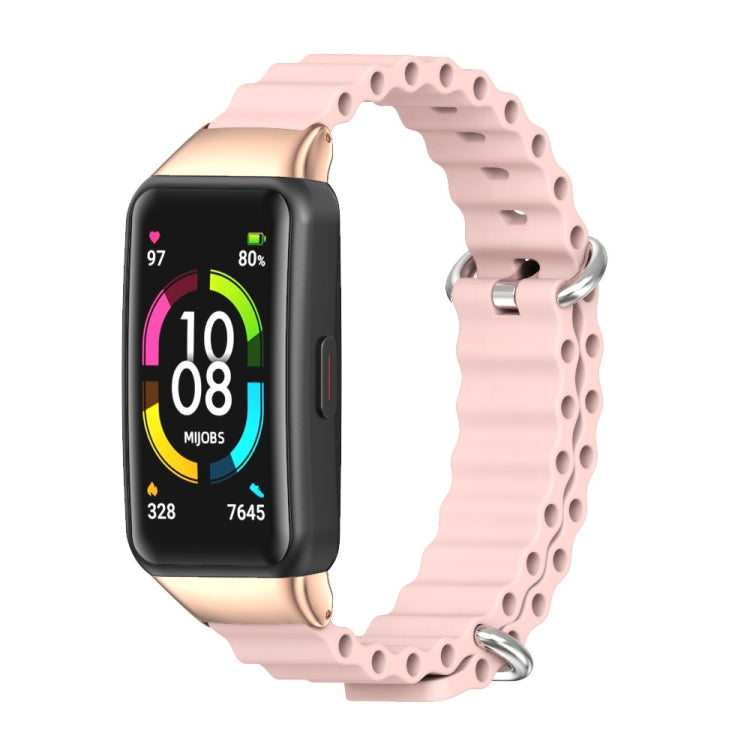 CS Watch Band – NFC, Silicone (Huawei Band 6) For Huawei Band 6 Honor Band 6 Pink Rose Gold