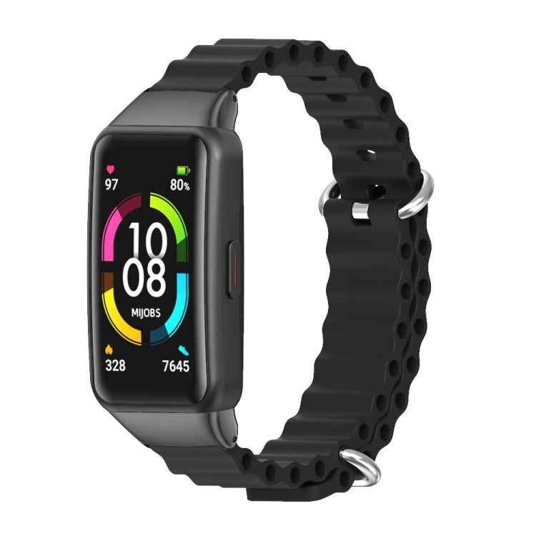 CS Watch Band – NFC, Silicone (Huawei Band 6) For Huawei Band 7 7 NFC Black
