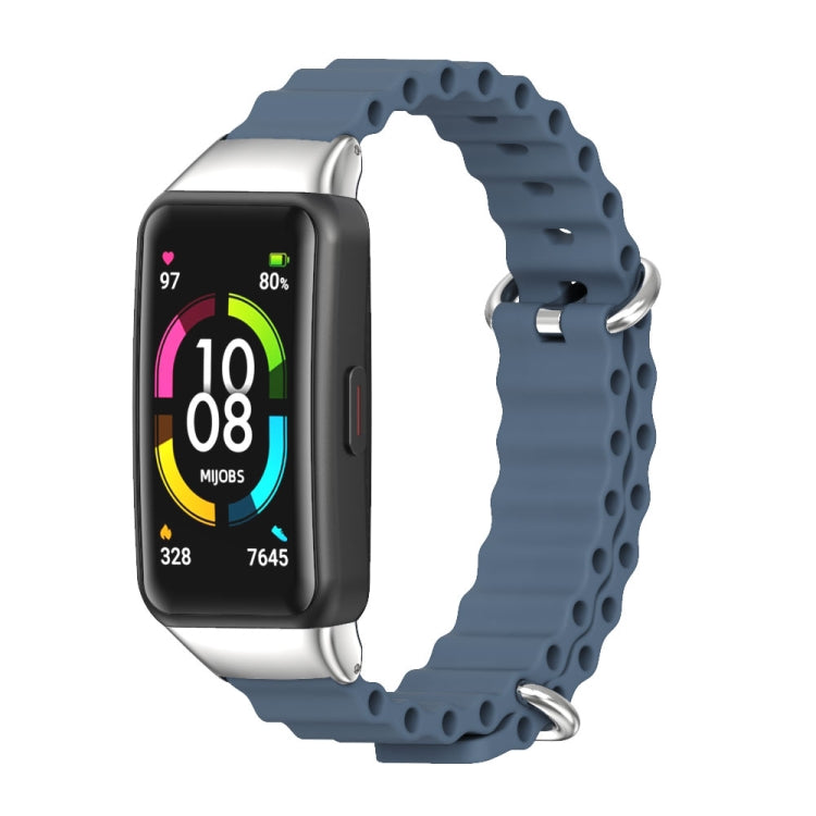 CS Watch Band – NFC, Silicone (Huawei Band 6) For Huawei Band 7 7 NFC Space Blue Silver