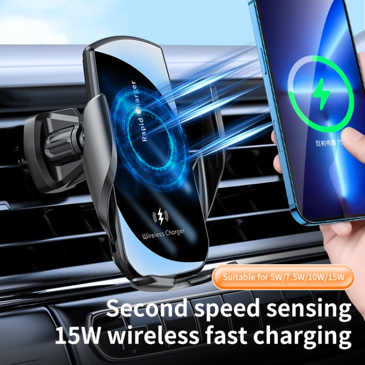 V5 15W Smart Induction Wireless Charger Car Phone Holder, V5 15W Black – Wireless Charging