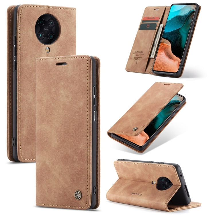 CaseMe-013 Multifunctional Horizontal Flip Leather Case with Card Slot & Holder & Wallet – Card Slot, Flip, Leather, For Galaxy M31, For Xiaomi Redmi K30 Pro, For Galaxy M30S / M21 For Xiaomi Redmi K30 Pro Brown
