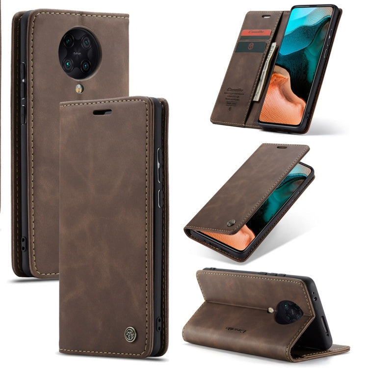 CaseMe-013 Multifunctional Horizontal Flip Leather Case with Card Slot & Holder & Wallet – Card Slot, Flip, Leather, For Galaxy M31, For Xiaomi Redmi K30 Pro, For Galaxy M30S / M21 For Xiaomi Redmi K30 Pro Coffee