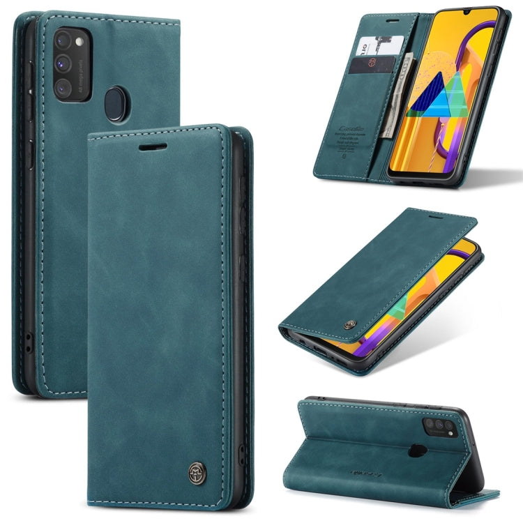 CaseMe-013 Multifunctional Horizontal Flip Leather Case with Card Slot & Holder & Wallet – Card Slot, Flip, Leather, For Galaxy M31, For Xiaomi Redmi K30 Pro, For Galaxy M30S / M21 For Galaxy M30S M21 Blue