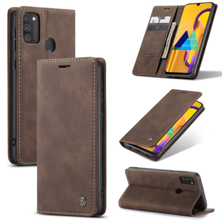 CaseMe-013 Multifunctional Horizontal Flip Leather Case with Card Slot & Holder & Wallet – Card Slot, Flip, Leather, For Galaxy M31, For Xiaomi Redmi K30 Pro, For Galaxy M30S / M21 For Galaxy M30S M21 Coffee