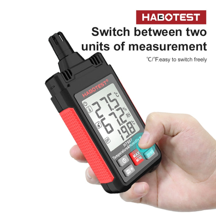 HABOTEST HT607 Portable Handheld Temperature Humidity Tester, HT607 – Durable Build, Easy to Use
