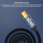 For Steam Deck Gen 100W USB-C/Type-C Male to USB-C/Type-C Female Stereo Curved Extension Cable, 0.5m, 1m, 1.5m, 2m, 3m – Aluminum Alloy, 4K