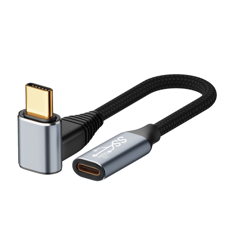 For Steam Deck Gen 100W USB-C/Type-C Male to USB-C/Type-C Female Stereo Curved Extension Cable, 0.5m, 1m, 1.5m, 2m, 3m – Aluminum Alloy, 4K 1.5m