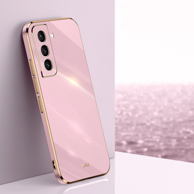 XINLI Straight Edge 6D Electroplate TPU Phone Case – TPU, For Samsung Galaxy S21 5G, For Samsung Galaxy S21+ 5G, For Samsung Galaxy S21 Ultra 5G For Samsung Galaxy S21 5G Cherry Purple