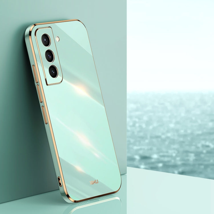 XINLI Straight Edge 6D Electroplate TPU Phone Case – TPU, For Samsung Galaxy S21 5G, For Samsung Galaxy S21+ 5G, For Samsung Galaxy S21 Ultra 5G For Samsung Galaxy S21+ 5G Mint Green