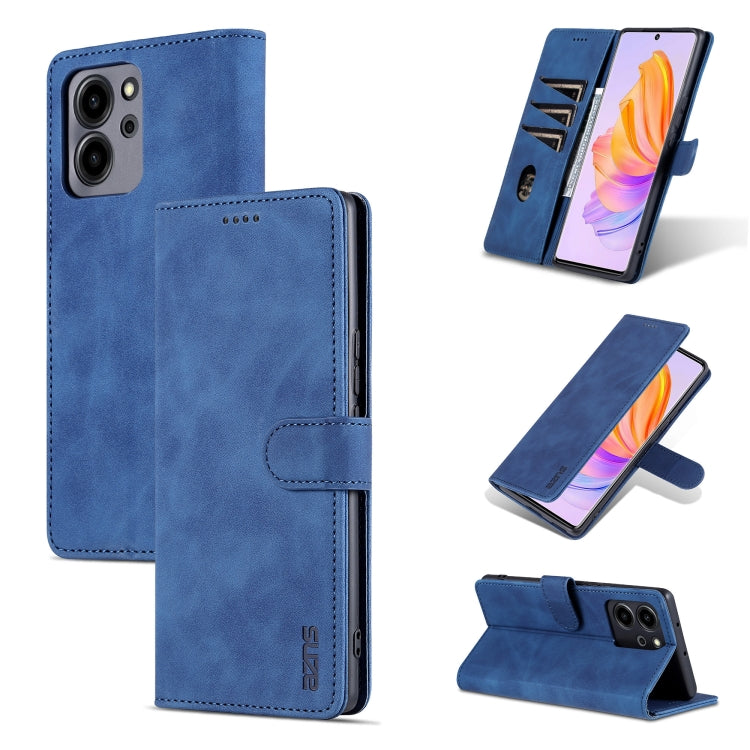 AZNS Skin Feel Calf Texture Flip Leather Phone Case – Card Slot, Flip, Leather, For Honor 80 SE, For Samsung Galaxy A14 5G, For Samsung Galaxy A34 5G, For Samsung Galaxy A54 5G For Honor 80 SE Blue