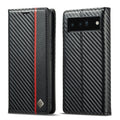 LC.IMEEKE Carbon Fiber Leather Phone Case, For Google Pixel 6a, For Samsung Galaxy A34 5G For Google Pixel 6a Vertical Black