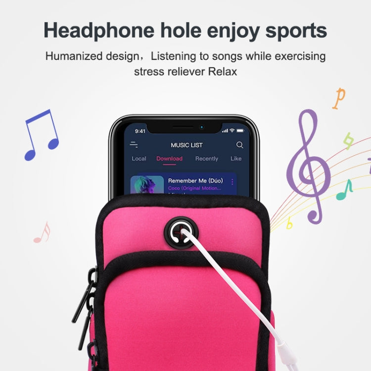Zipper Double Pocket Multi Function Sports Arm Bag with Earphone Hole – Durable Build, Easy to Use, For Smart Phones Below 6.0 inch