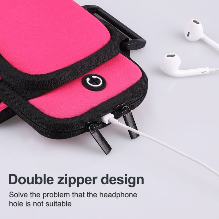 Zipper Double Pocket Multi Function Sports Arm Bag with Earphone Hole – Durable Build, Easy to Use, For Smart Phones Below 6.0 inch