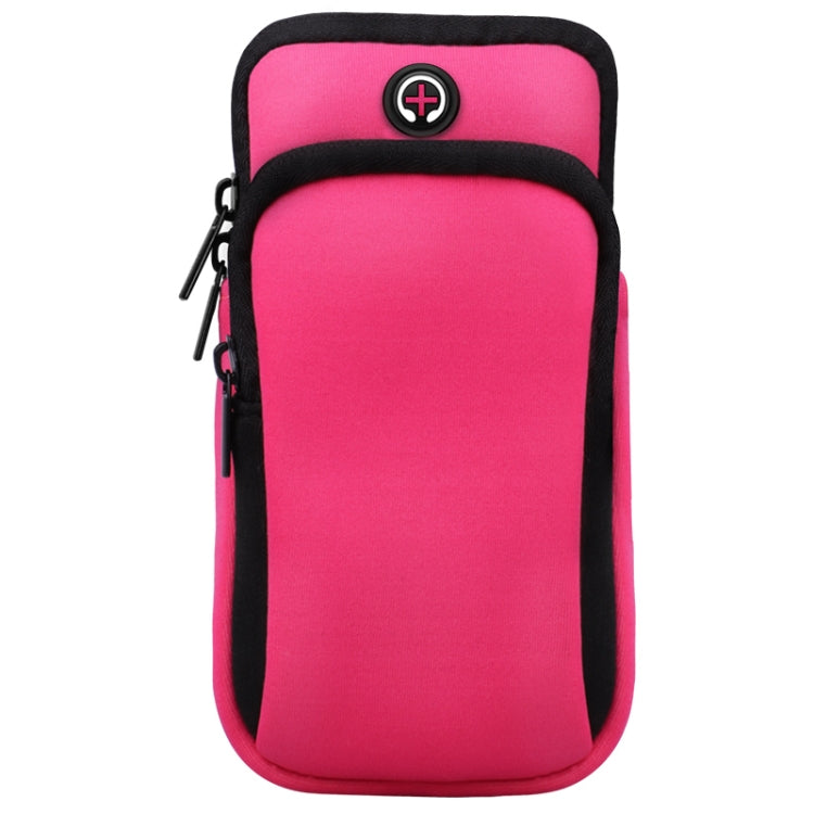 Zipper Double Pocket Multi Function Sports Arm Bag with Earphone Hole – Durable Build, Easy to Use, For Smart Phones Below 6.0 inch For Smart Phones Below 6.0 inch Pink