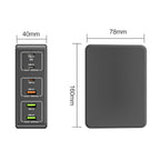 818H 120W Type-C + USB 6-Ports Desktop Fast Charger, US Plug, UK Plug, EU Plug, AU Plug