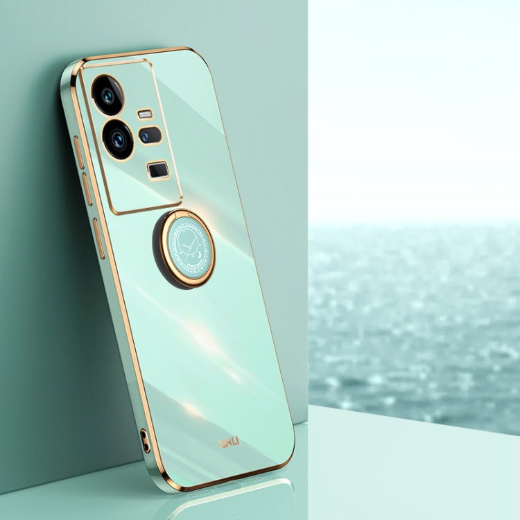 XINLI Straight Edge 6D Electroplate TPU Phone Case with Ring Holder – Ring Holder, TPU, For vivo iQOO 11 Pro 5G, For Xiaomi Redmi 12C 4G, For Xiaomi Redmi Note 12 Pro Speed For vivo iQOO 11 Pro 5G Mint Green