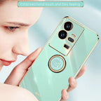 XINLI Straight Edge 6D Electroplate TPU Phone Case with Ring Holder – Ring Holder, TPU, For vivo iQOO 11 Pro 5G, For Xiaomi Redmi 12C 4G, For Xiaomi Redmi Note 12 Pro Speed