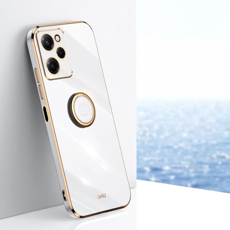 XINLI Straight Edge 6D Electroplate TPU Phone Case with Ring Holder – Ring Holder, TPU, For vivo iQOO 11 Pro 5G, For Xiaomi Redmi 12C 4G, For Xiaomi Redmi Note 12 Pro Speed For Xiaomi Redmi Note 12 Pro Speed White