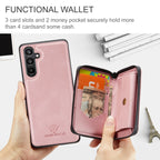 JEEHOOD Magnetic Zipper Horizontal Flip Leather Phone Case, For Samsung Galaxy A15 5G, For Samsung Galaxy A55 5G, For Samsung Galaxy A35 5G, For Samsung Galaxy S24 Ultra 5G