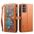 ESEBLE Star Series Lanyard Zipper Wallet RFID Leather Case, For Samsung Galaxy A54 5G, For Samsung Galaxy A14 5G For Samsung Galaxy A54 5G Brown