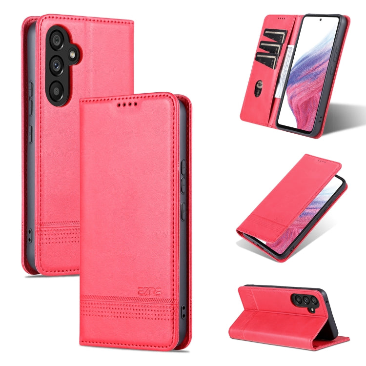 AZNS Magnetic Calf Texture Flip Leather Phone Case, For Samsung Galaxy A34 5G, For Samsung Galaxy A54 5G For Samsung Galaxy A34 5G Red