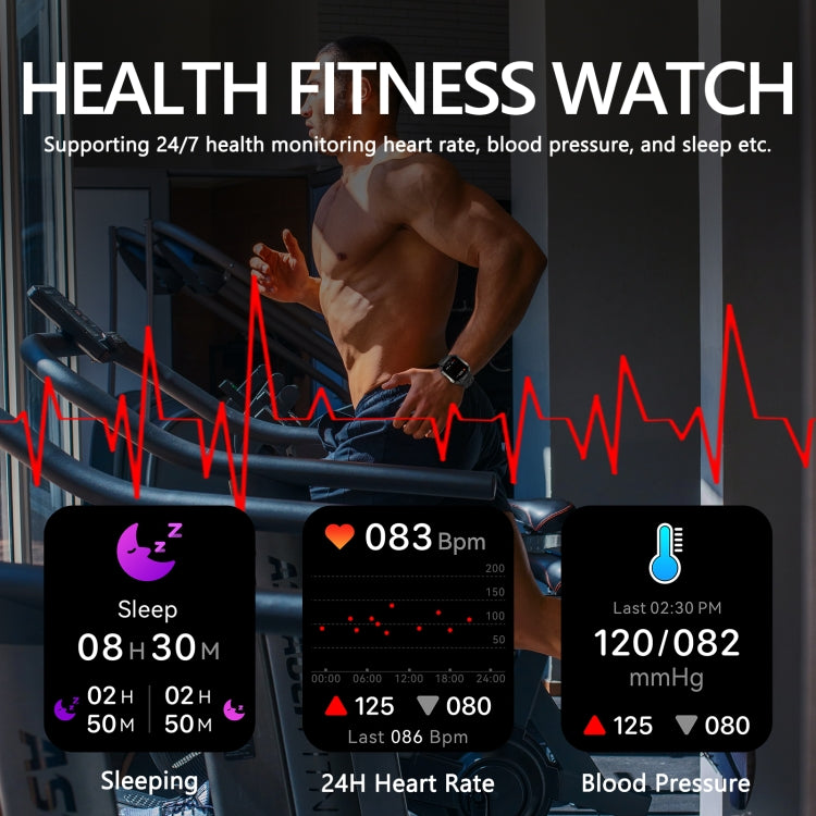 PG333 Sports Watch – 1.91" Screen, Blood Pressure Monitoring, Heart Rate Monitoring