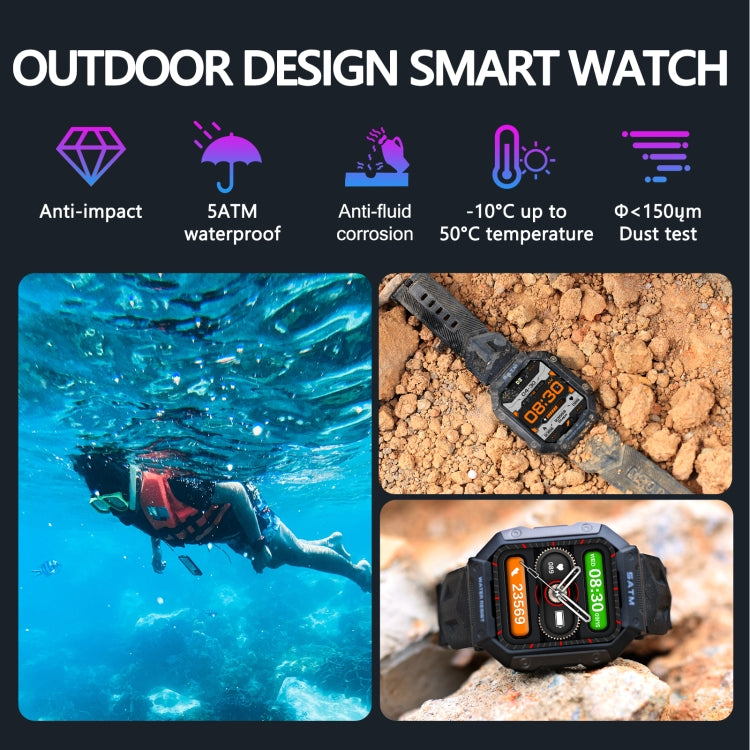 PG333 Sports Watch – 1.91" Screen, Blood Pressure Monitoring, Heart Rate Monitoring